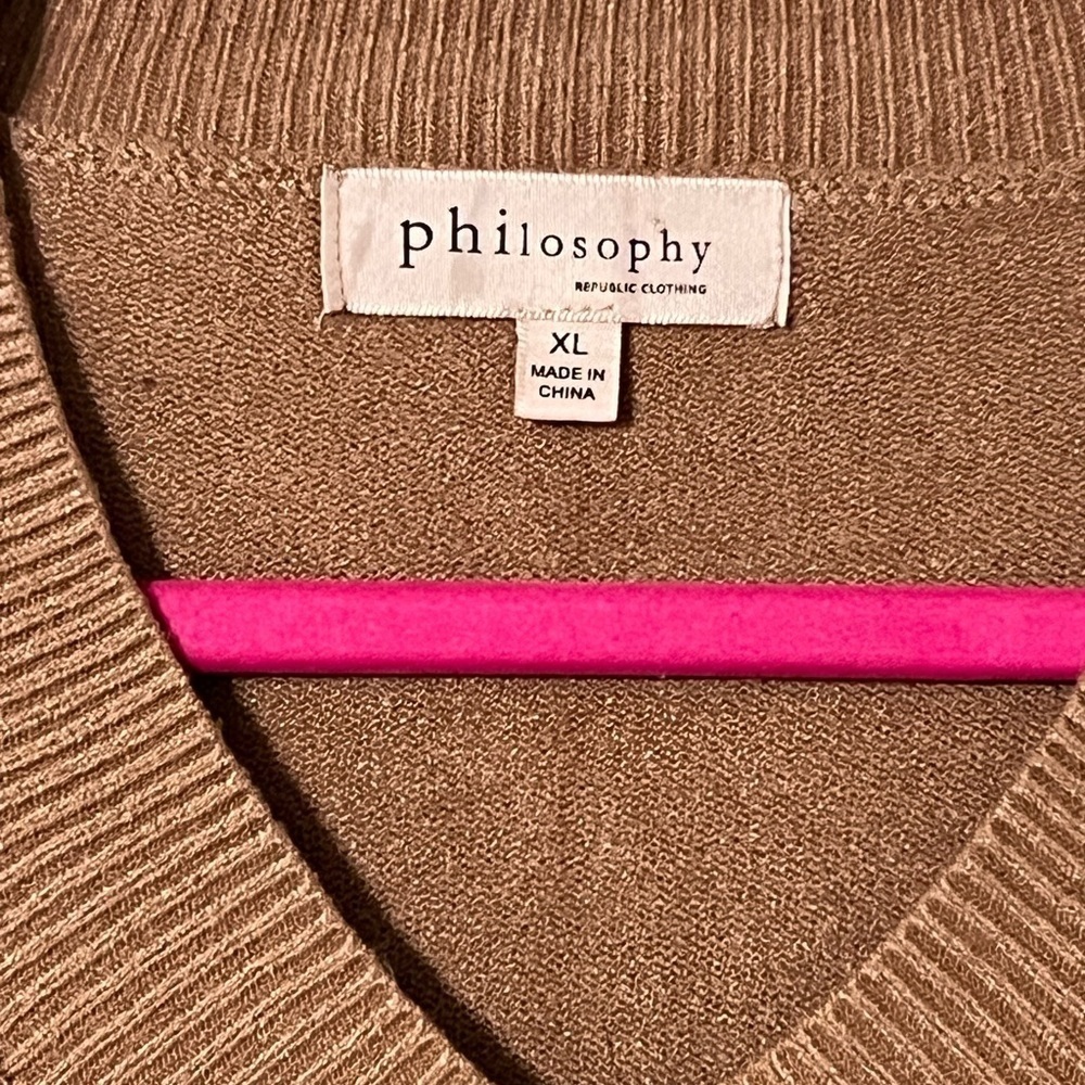 Philosophy Republic Clothing Sweater Women's XL terracotta V-Neck Long S… - Picture 4 of 5